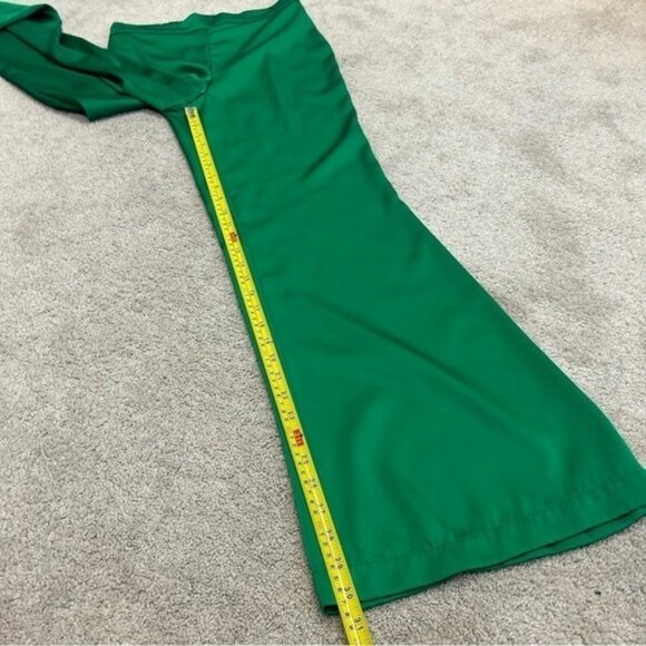 Rachel Zoe green satin effect flowy high waisted pull on trouser dress pants S - Picture 9 of 10